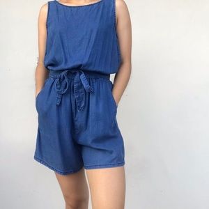 ZARA Trafaluc Denim Short Jumpsuit